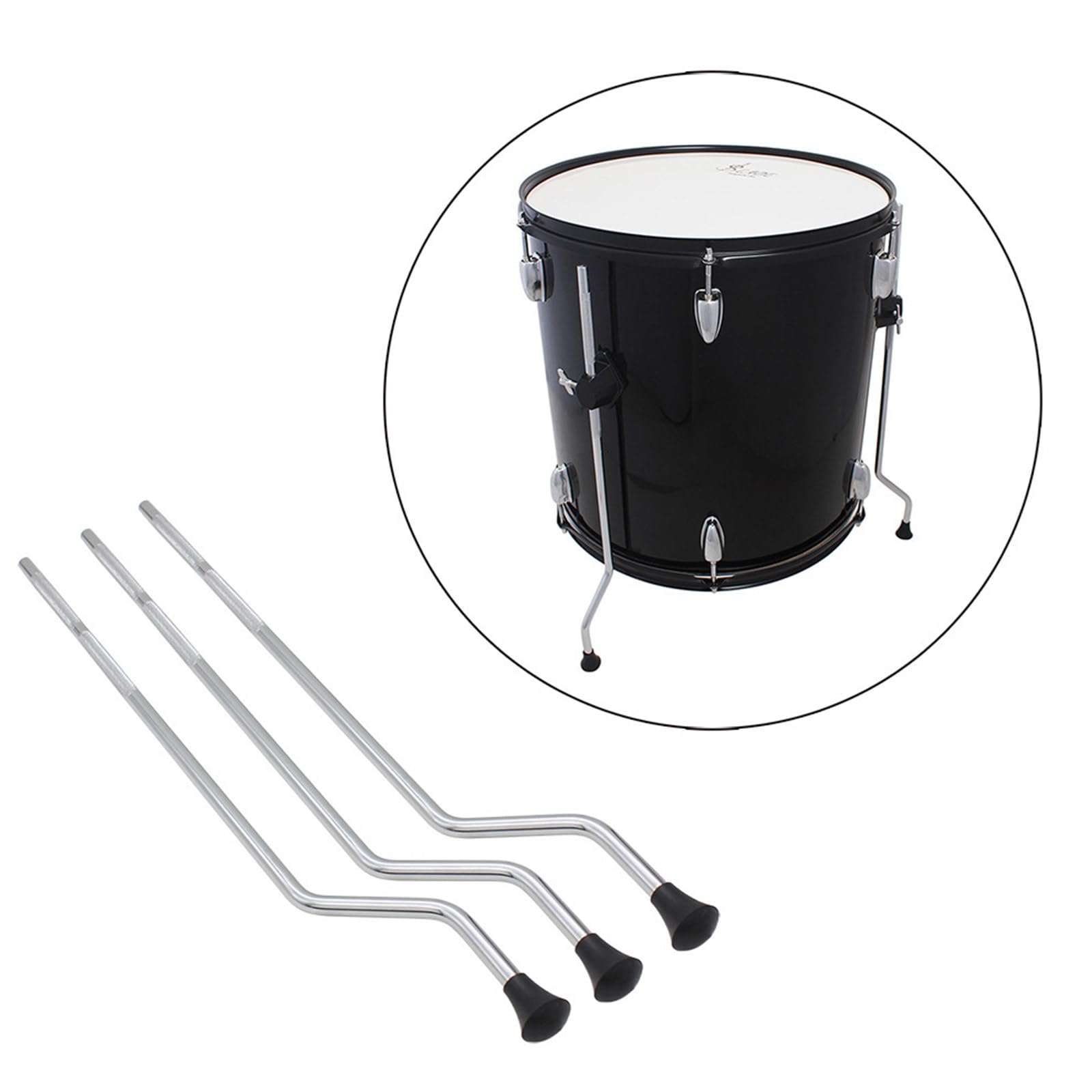 QIEIEI 3Pcs Adjustable Heights Drum Legs for Percussion Instrument Stability and Easy Installation Metal Drum Legs Set