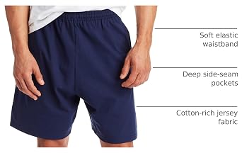 Hanes Men's Shorts, Essentials Short with Pockets, Gym Shorts for Men, Men's Athletic Shorts, 7.5