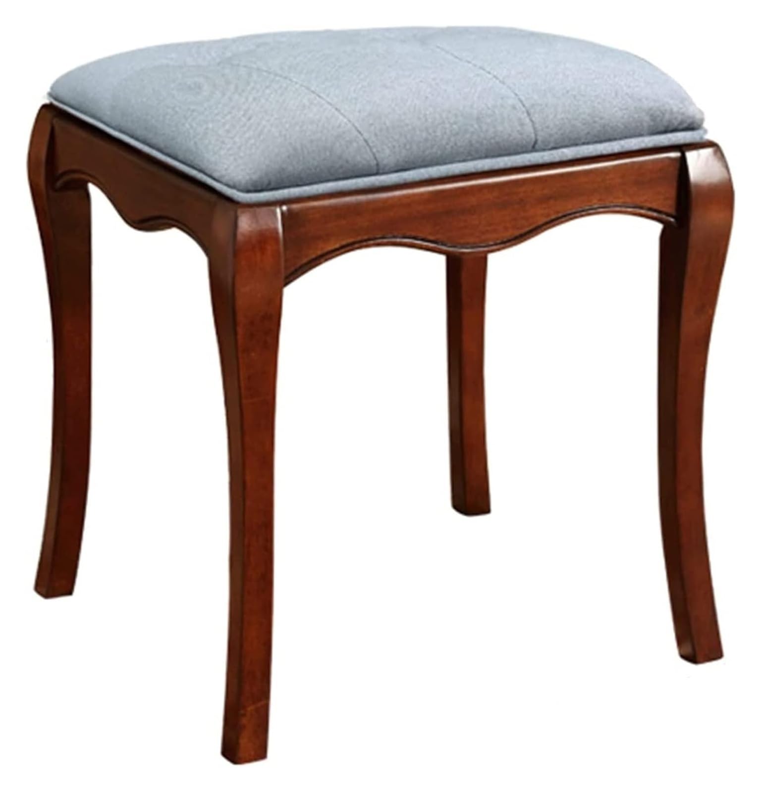 JIOWEUOE Sgabello da spogliatoio, sgabello da toeletta, sgabello in legno, sgabello per pianoforte, sgabello da pranzo semplice, telaio in legno di gomma, grigio-blu -3, grigio-blu-3