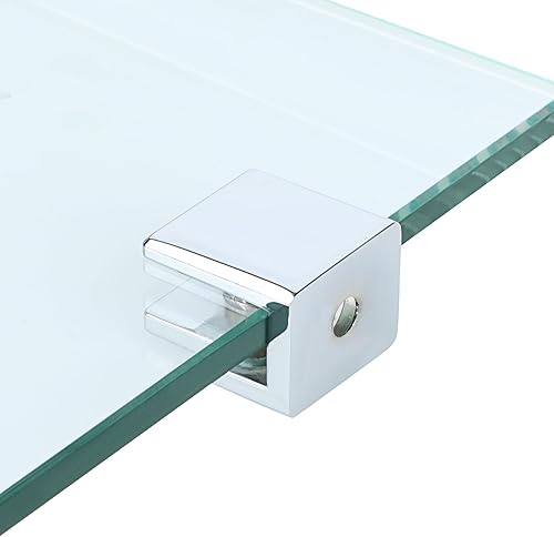 Miniatura 4 de Alise Soporte de estante de vidrio, soportes de abrazadera ajustables para estantes, abrazaderas de montaje en pared para estantes de vidrio de