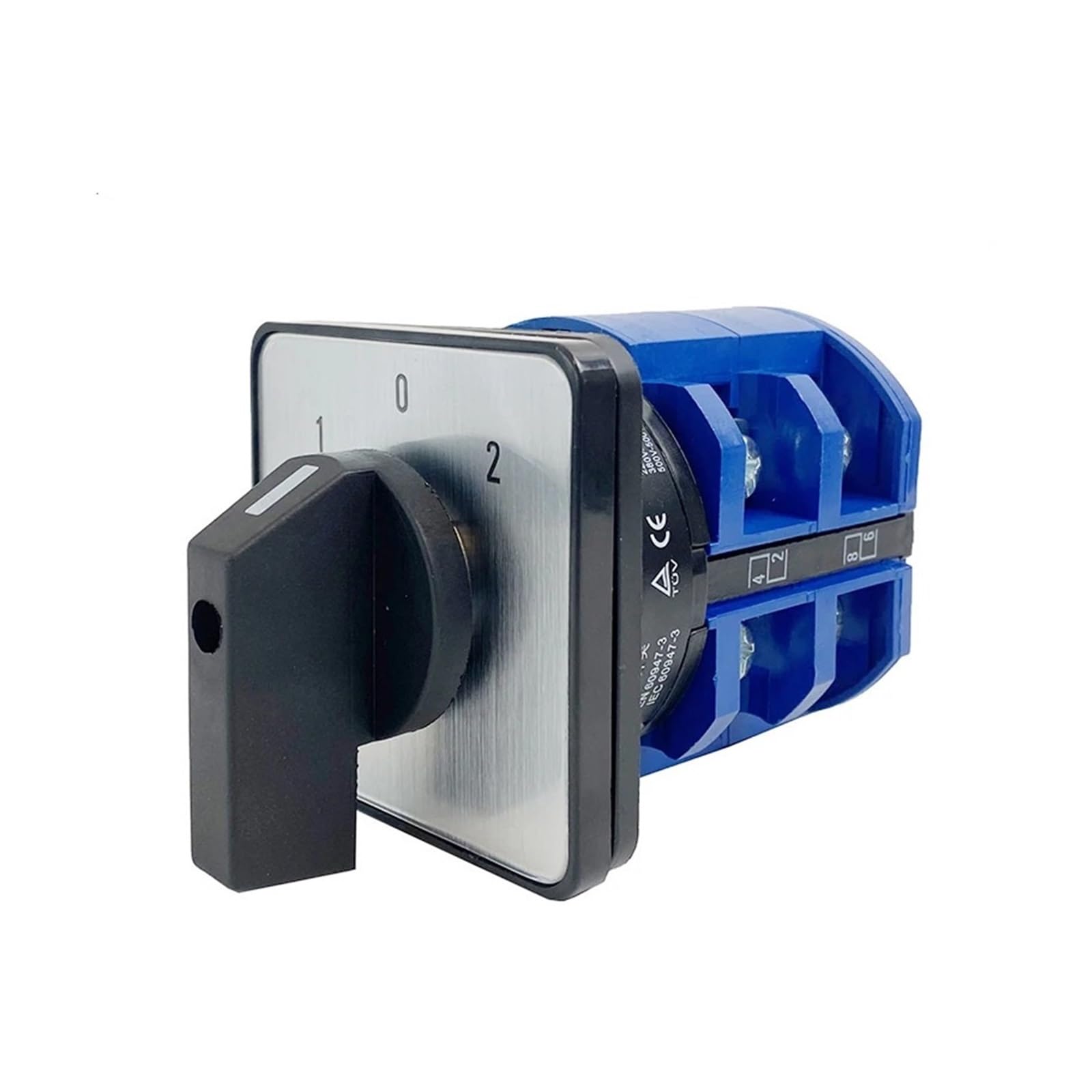 YAPOLQTNM LW26-63 YMW26-63/2M Changeover Cam Mains Rotary Switch 63A 2 Poles 8 Terminals with Protective Box IP65(01234 With Box)