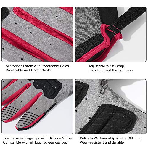 Luvas de ciclismo, Romacci Luvas de bicicleta ao ar livre Luvas de ciclismo respiráveis ​​Luvas de e