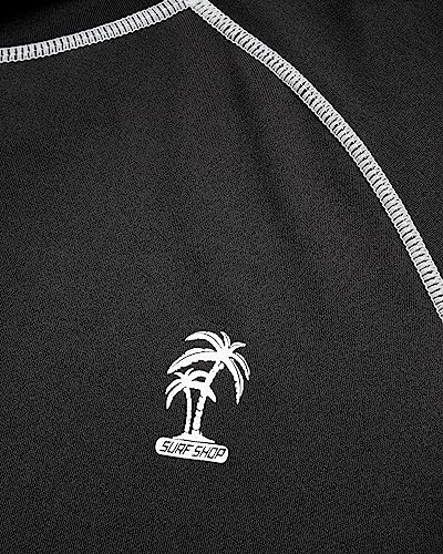 Ixtreme Boys' Big Palm Tree Rash Guard, Size 10/12, Black #TOP2