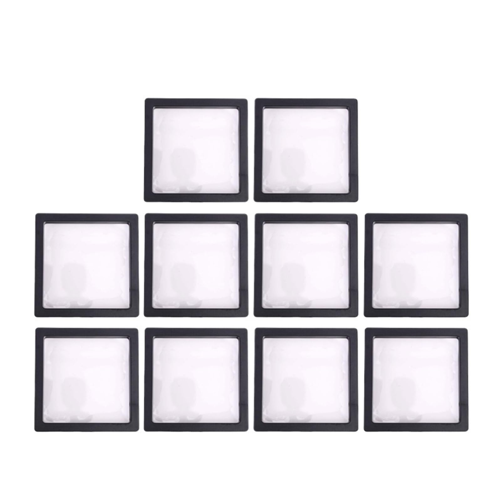 ZGCrumphant Display Floating Frame 1/10pcs 3D Floating Frame Display Case Jewelry Storage Box Transparent PE Film Shadow with Base for Coin Medal Ring Bracelet for Coins Jewelry(10PCS)