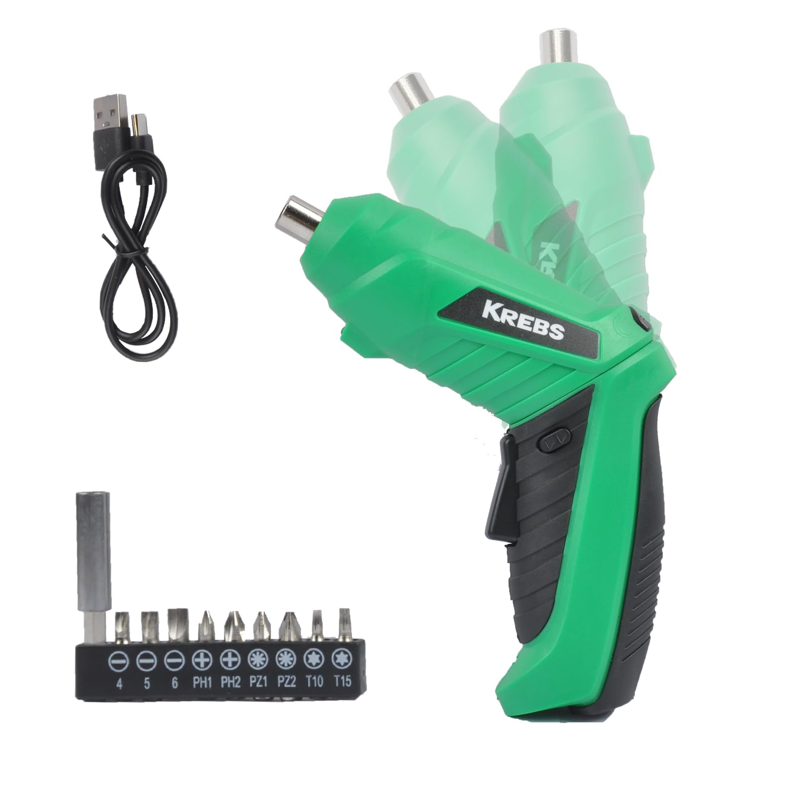KREBS Destornillador eléctrico de 3,6 V recargable 3N.M Torque de 0,6 cm