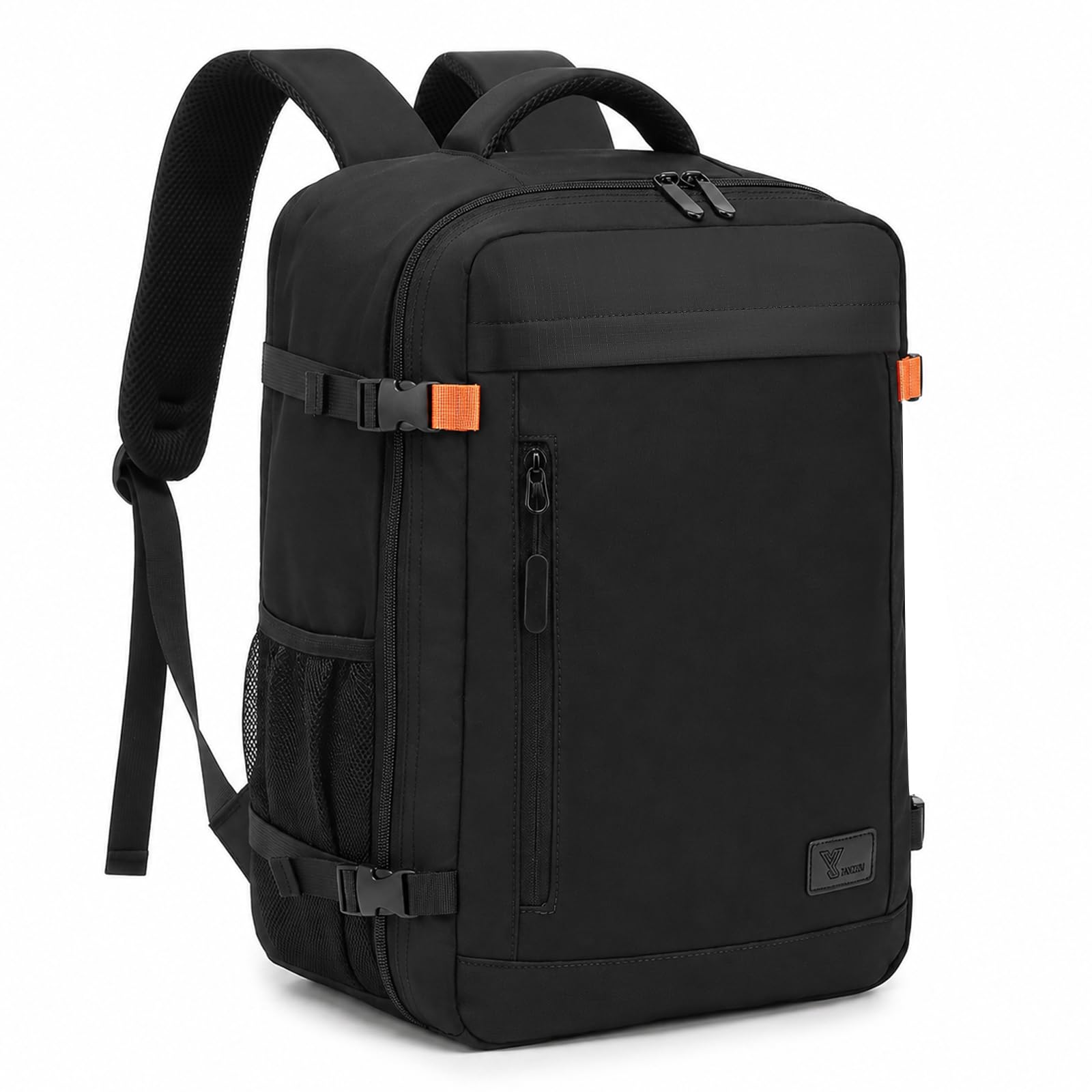 Yankony Mochila 40x30x20 para Ryanair Expande a 40x30x25 | 24L Ampliable a 30L Mochila Viaje Cabina Avion Maleta con Bolsillo Antirrobo para Hombre y Mujer, Negro
