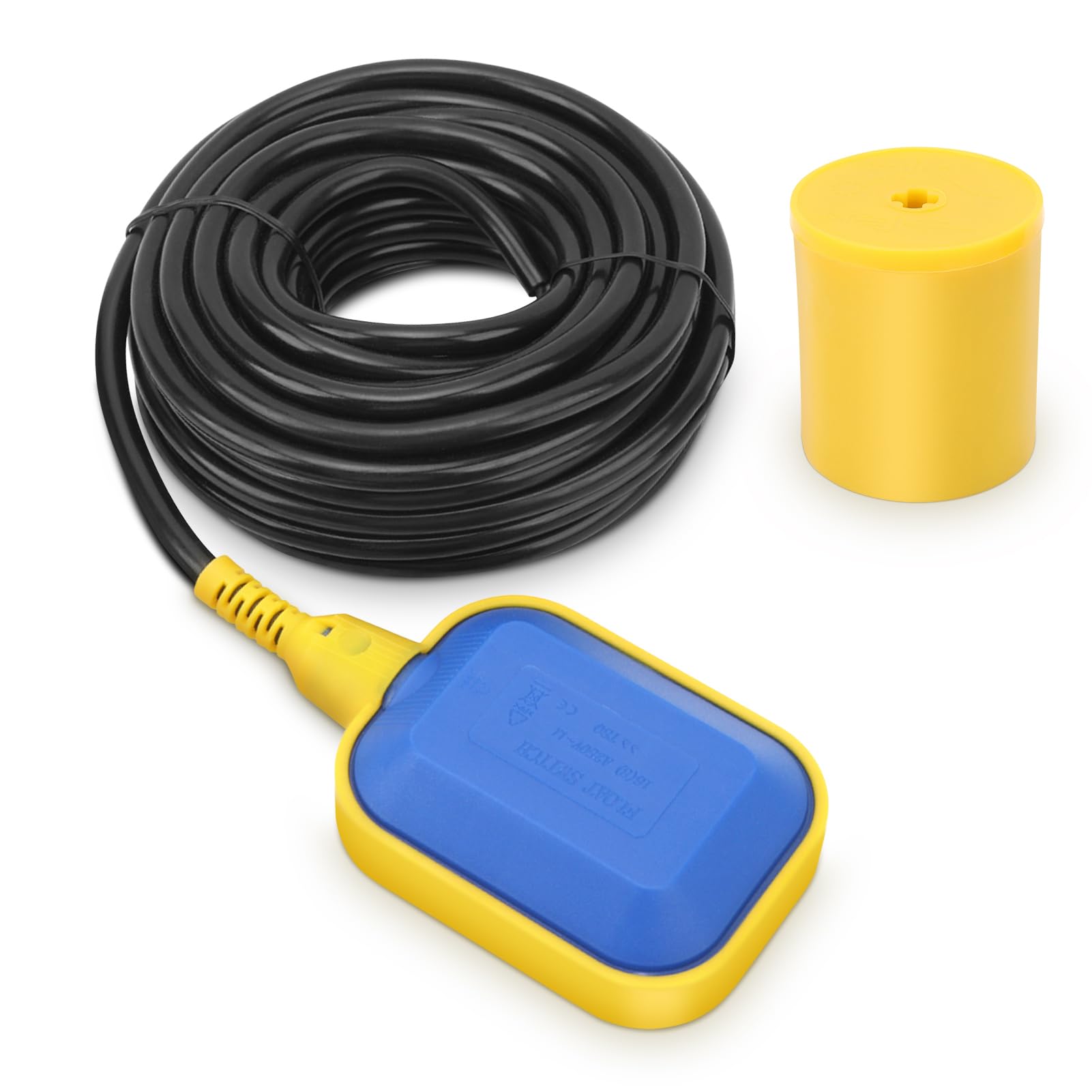 Schwimmschalter, 250 V Wasserstandsregler, Rechteckiger Schwimmerschalter, Wasserstandssensorschalter mit 10 M Kabel für Elektrische Pumpe, Wassertank