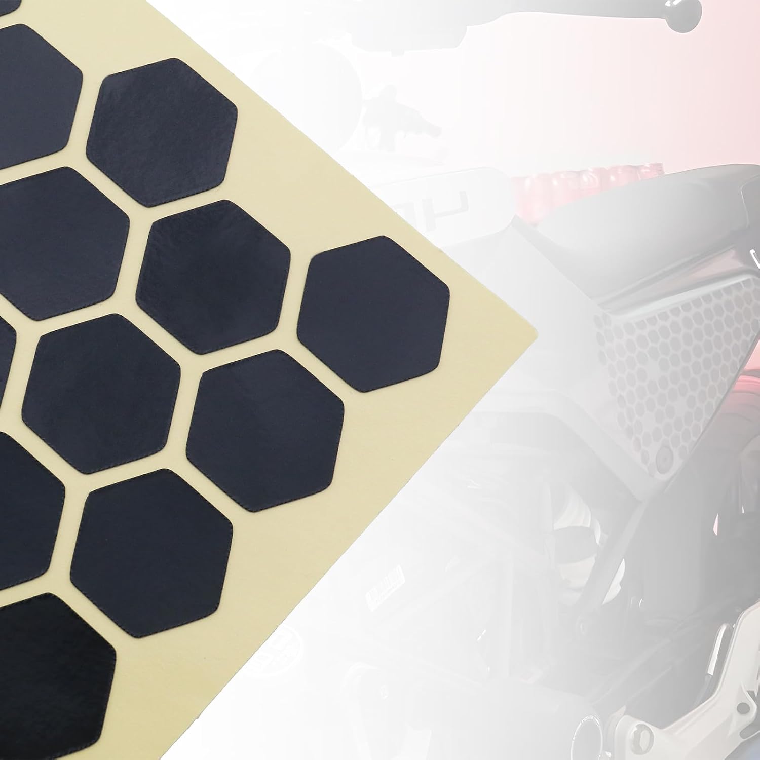72pcs High Visibility Reflective Stickers Kit Honeycomb Kit Decals Reflector Universal Safety Decals for Car Bike Motorcycles Helmets Black
