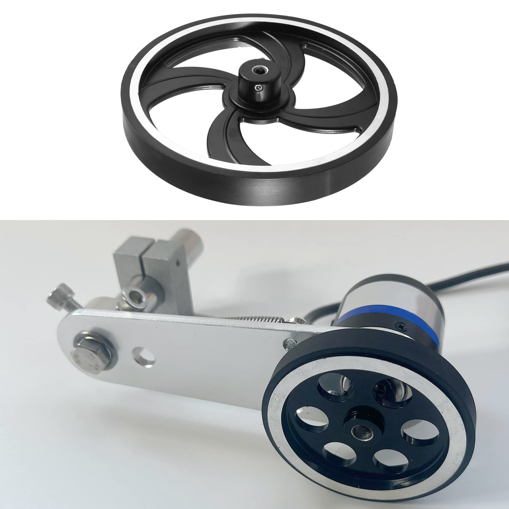 Aluminum Encoder Meter Wheel – Synchronous Measuring Wheel, Perimeter 500mm, Rubber Surface, Hole Sizes 6/8/10/12/15mm Available