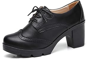 Women's Classic Lace Up Platform Oxford Heels