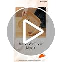 Image of Marve Square Air Fryer Liners Food-Grade BPA Free Air Fryer Paper for 5 to 8 litres Oil-Free Fryers - Healthy Cooking I Heat Resistance Air Fryer, Baking, Roasting Microwave (100 Square Air Fryer)