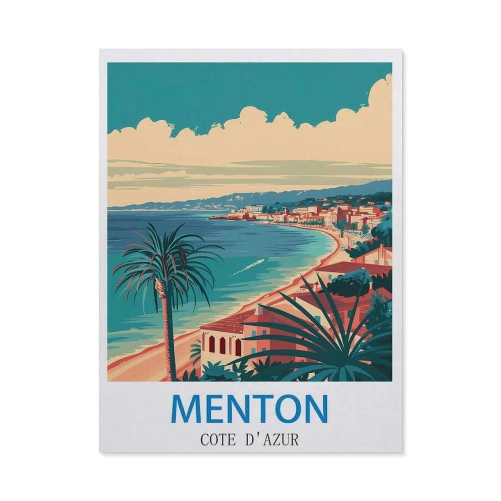 BEAYODKP 5D DIY Diamond Painting kit，Menton Cote D'azur（40 x 50 cm）