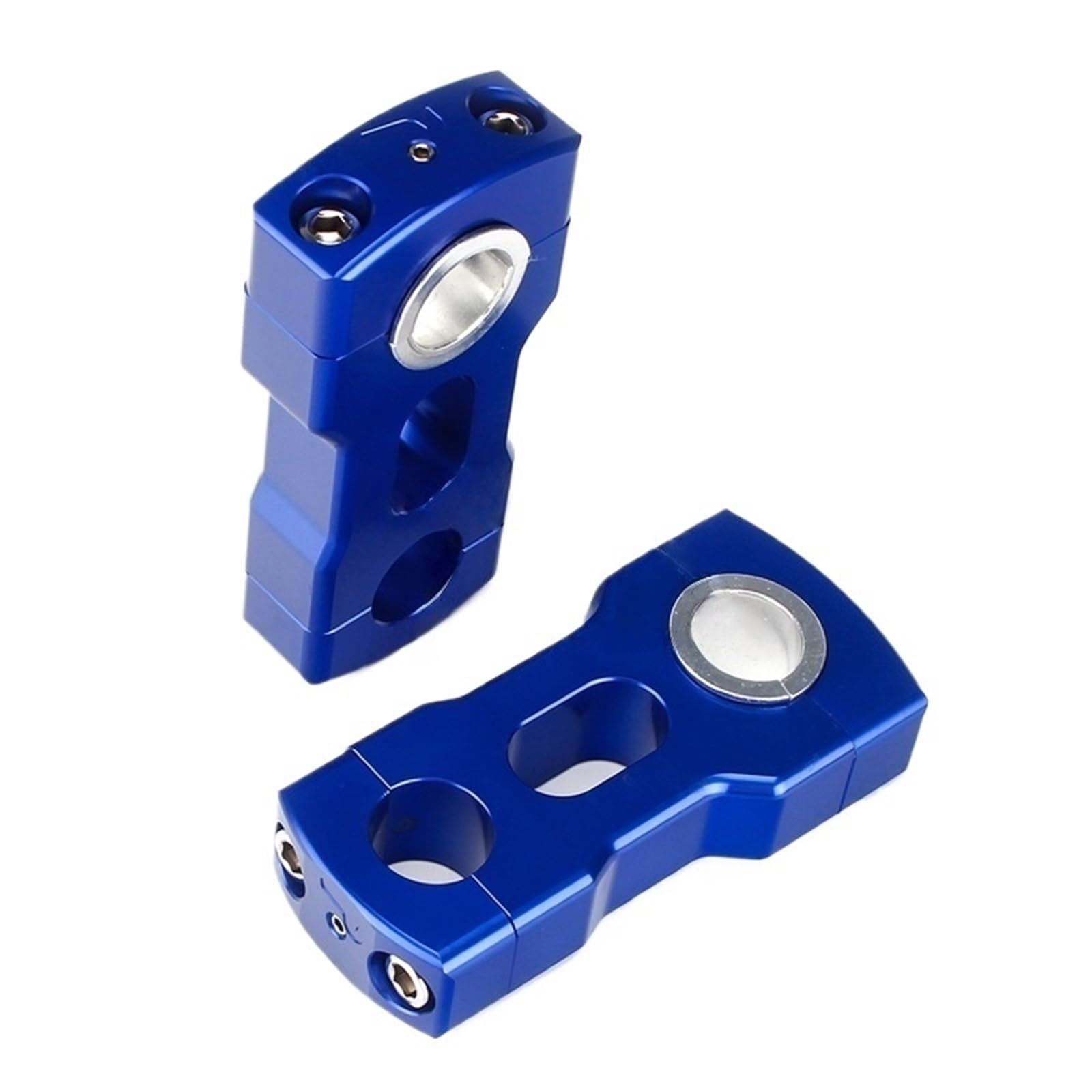 EHYSYN Handlebar Risers 2" Height Ski ATV UTV Quad 22mm 28mm Bar Clamp(3 inch blue)