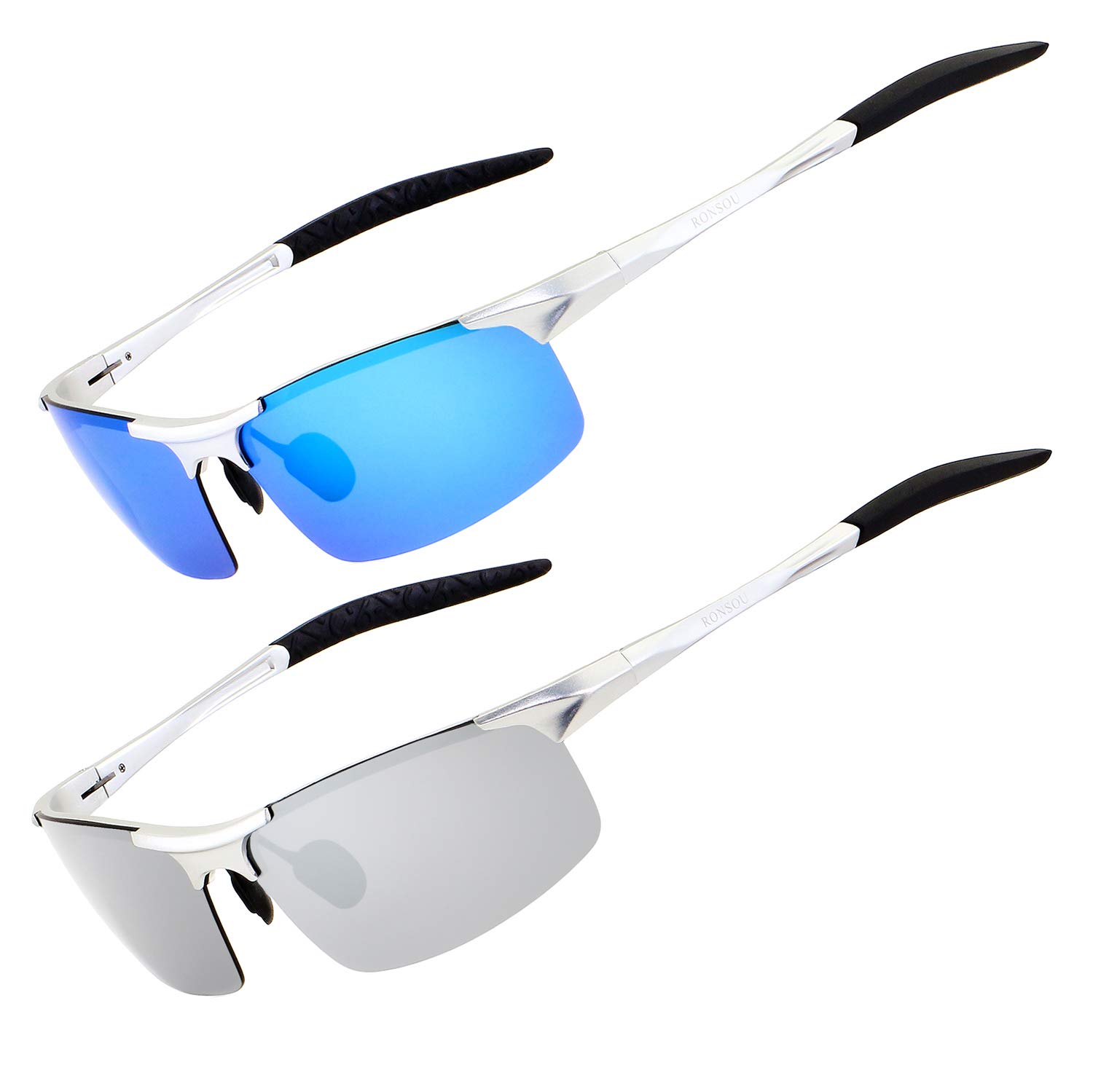 RONSOU 0.9 oz Sport Polarized Sunglasses for Men, Aluminum-Magnesium Frame