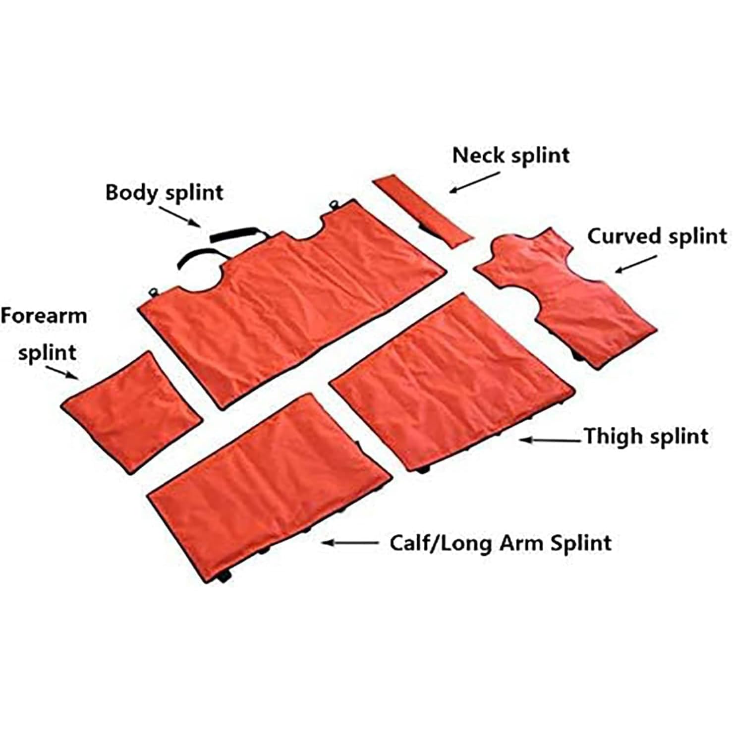 Juego de férula de aire portátil de primeros auxilios, férula de vacío de emergencia inflable de PVC, cuerpo de inmovilización, extremidades y columna cervical, con bomba de aire, se puede