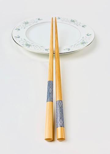 Miniatura 5 de JapanBargain 3671, palillos de bambú reutilizables japoneses chinos coreanos, palillos de madera, palillos para el cabello, 5 pares de regalo, aptos