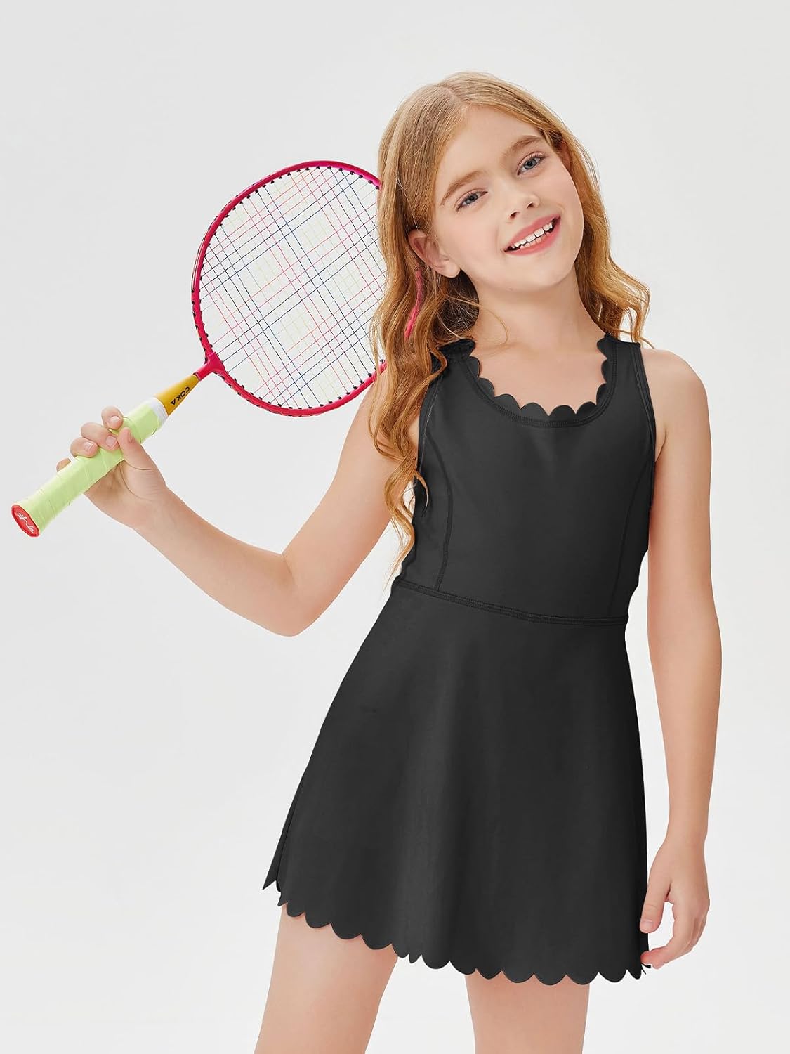 Batermoon Girls Athletic Tennis Dress with Shorts Kids Workout Exercise Golf Skirts Dresses with Pockets - Image 3