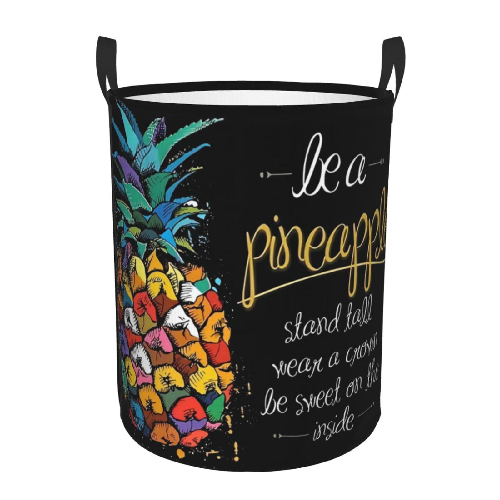M Circular Hamper Colorful Fruit Pineapple Print for Dirty Clothes