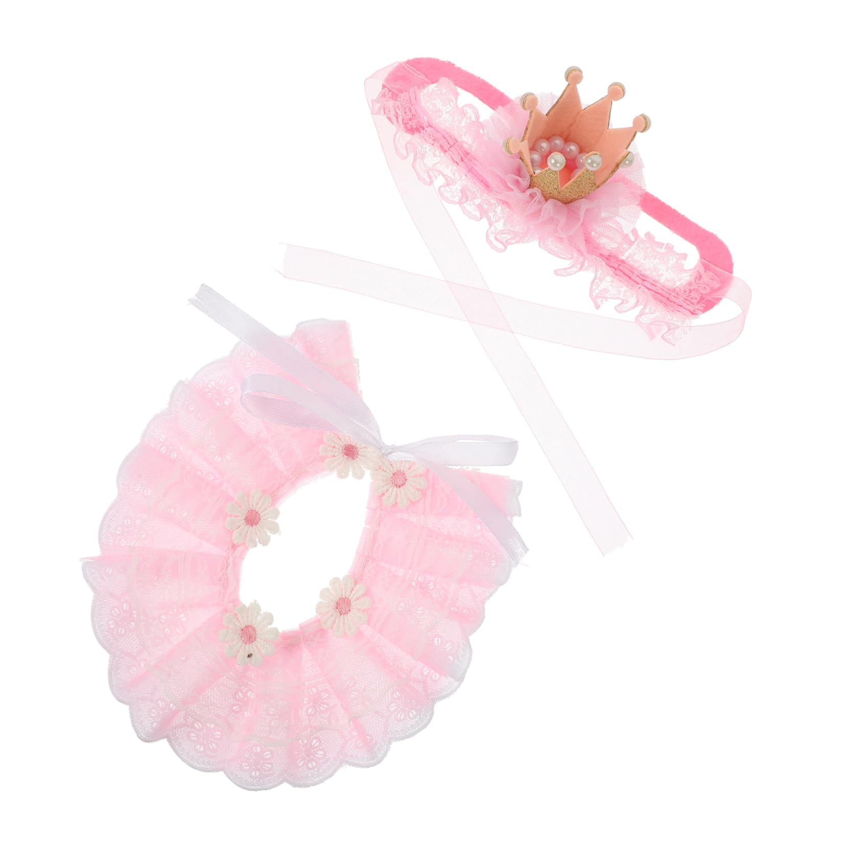 INOOMP 4sets Collari Per Gatti e Cani Con Accessori Cosplay Per Compleanni e Feste Decorazione Elegante e Confortevole Per Animali Domestici