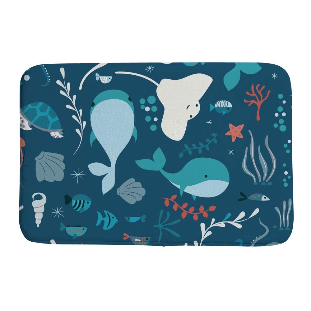 Tapis de douche océan antidérapant pour une salle de bain familiale