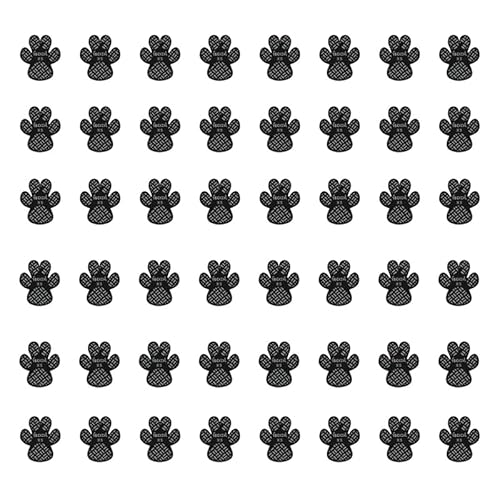 ドッグ 靴下 肉球 保護 シール 48枚入 犬靴 犬 滑り止め 肉球パッド ペット 足裏 怪我防止 シリコン 防水 フローリング 散歩 室内 脱げない ドッグシューズ 老犬 (ブラック, XS)