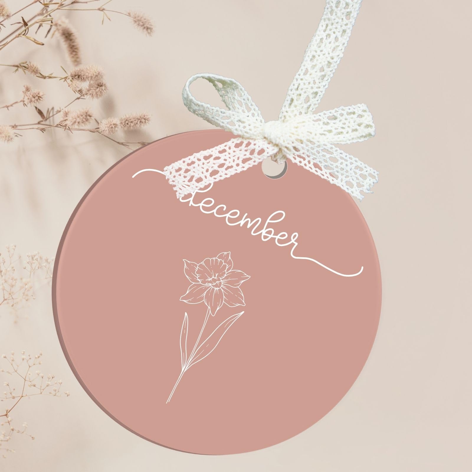 Uniqicon 12Pcs Pink Round Pastel Acrylic Sheet For Crafting, DIY Christmas Ornaments, 3mm 1/8 Inch Flat Baubles For Craft, Unique DIY Keychains, Gift Tag, Wedding Table Setting, Party Décor