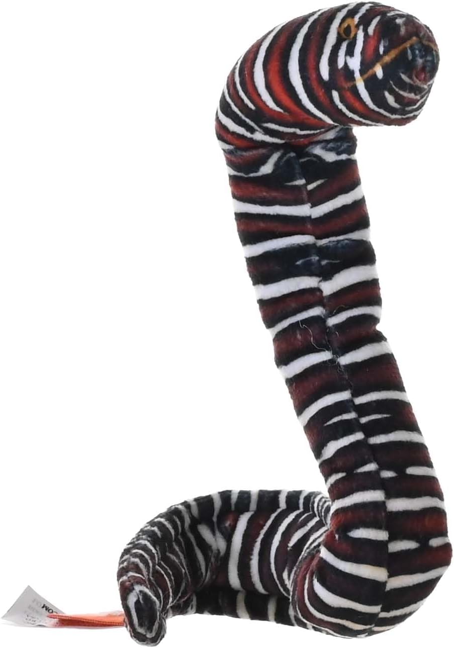Wild Republic Coilkins Moray EEL Zebra, Stuffed Animal, 12 Inches, Plush Toy, Fill is Spun Recycled Water Bottles