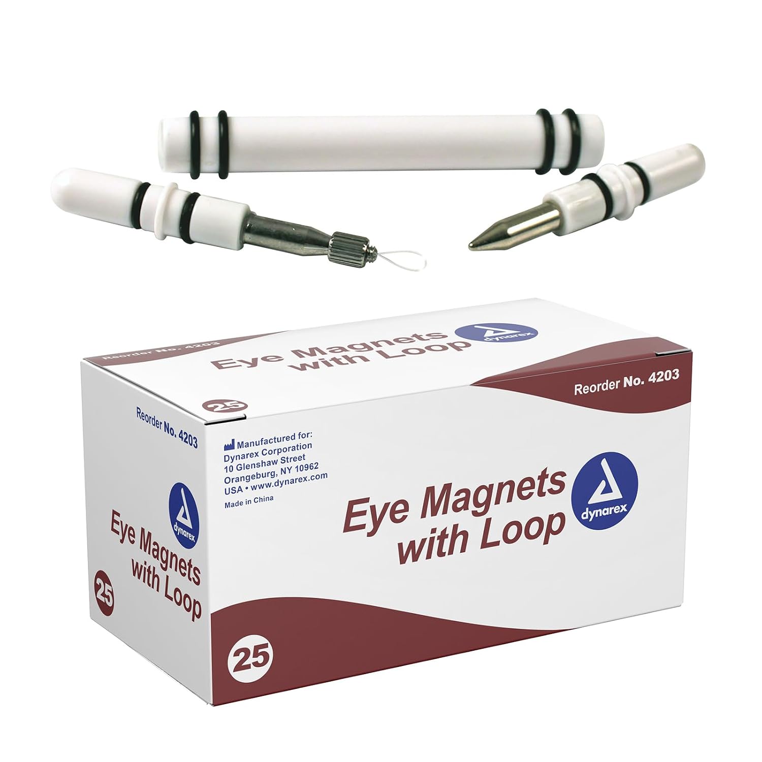 Dynarex 4203-BX Eye Magnet with Loop, 4.9" Length, Pack of 25