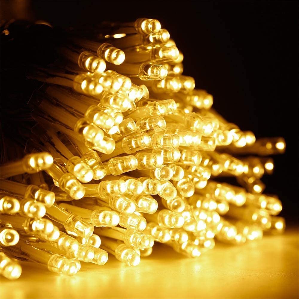 Catena di luci per albero di Natale, 16 ft/5 m, per decorazione di albero di Natale, per feste di Capodanno, per matrimoni, albero di Natale, decorazione per interni (argento (luce calda