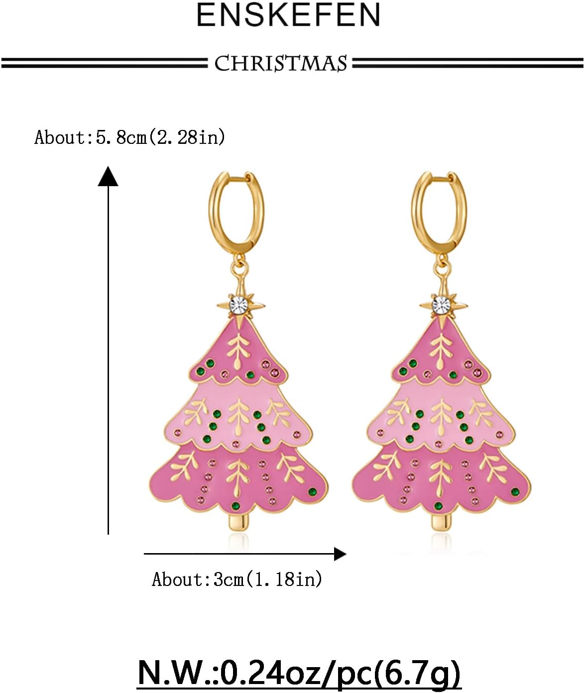 Christmas Earrings for Women Cute Reindeer Earrings Colorful Light Bulb Xmas Earrings Christmas Tree Earrings Gingerbread Deer Garland Bow Earrings Holiday Jewelry - Image 6