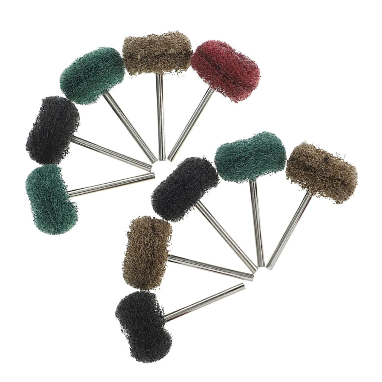 PRETYZOOM 20pcs Scouring Pad Grinding Head Polish Wheel White Detailing Abrasive Wheel Brushes Stainless Buffer Polishing Shaped Automotive Clean Drill Buffing Pad Wheel Polish Steel