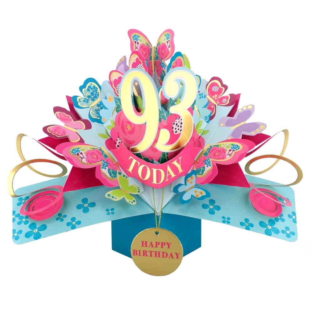 93 Today Happy 93rd Birthday Pop-Up Greeting Card Love Kate's Pop Up Cards Her Design POP236MC93 — image 1