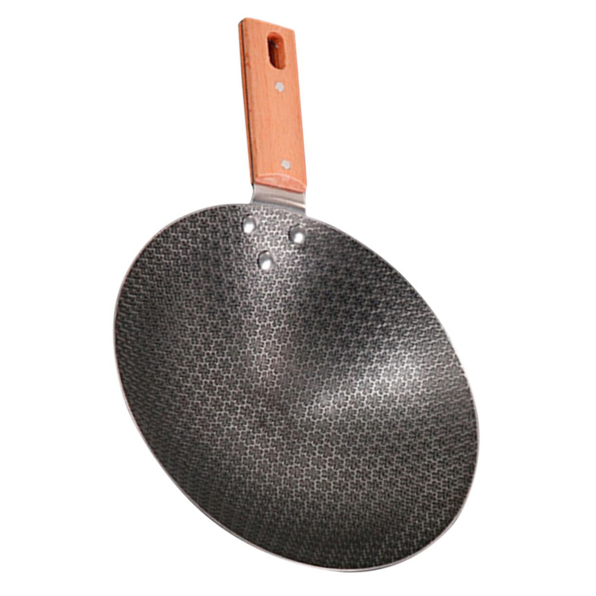 Piccolo Wok Rotondo in Ferro Manico in Legno Stile Giapponese