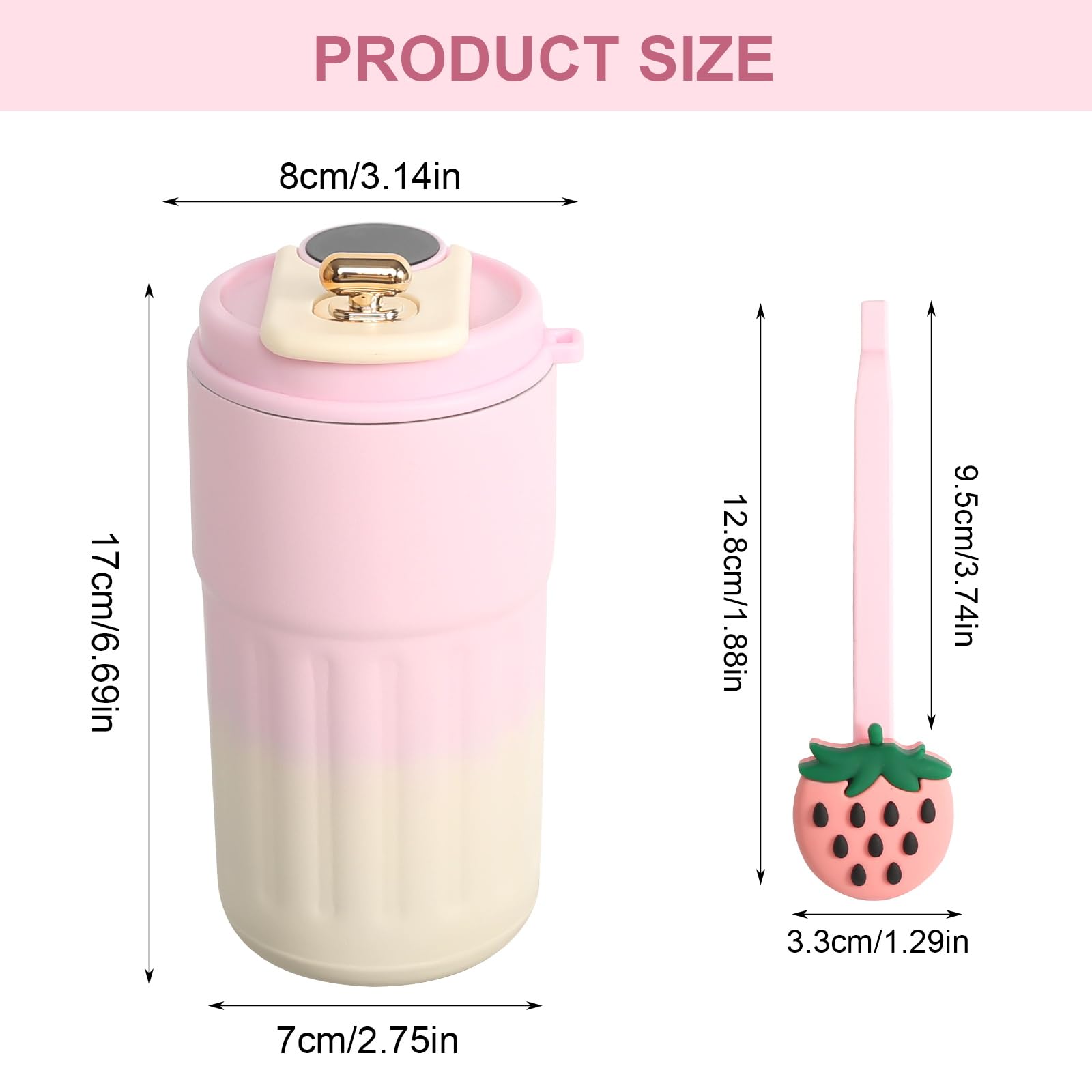 Water Bottle Flask Stainless Steel Flask for Hot Drink 450mL - Image 2