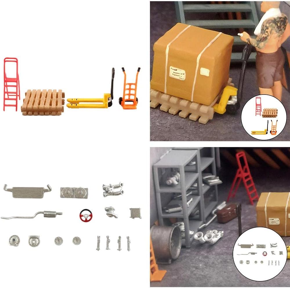 2X 1/64 Scale Car Repair Workshop Layout Diorama Model