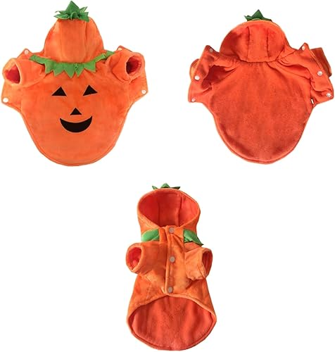 Miniatura 4 de apott Disfraz de calabaza para perro, ropa de Halloween para mascotas, divertida sudadera con capucha para Navidad, fiesta de cumpleaños, talla L