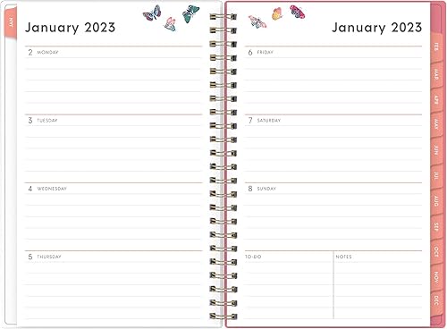 Miniatura 2 de Blue Sky Agenda semanal y mensual 2023, enero a diciembre, 5 x 8 pulgadas, cubierta esmerilada, encuadernada con alambre, Fly By (140196)