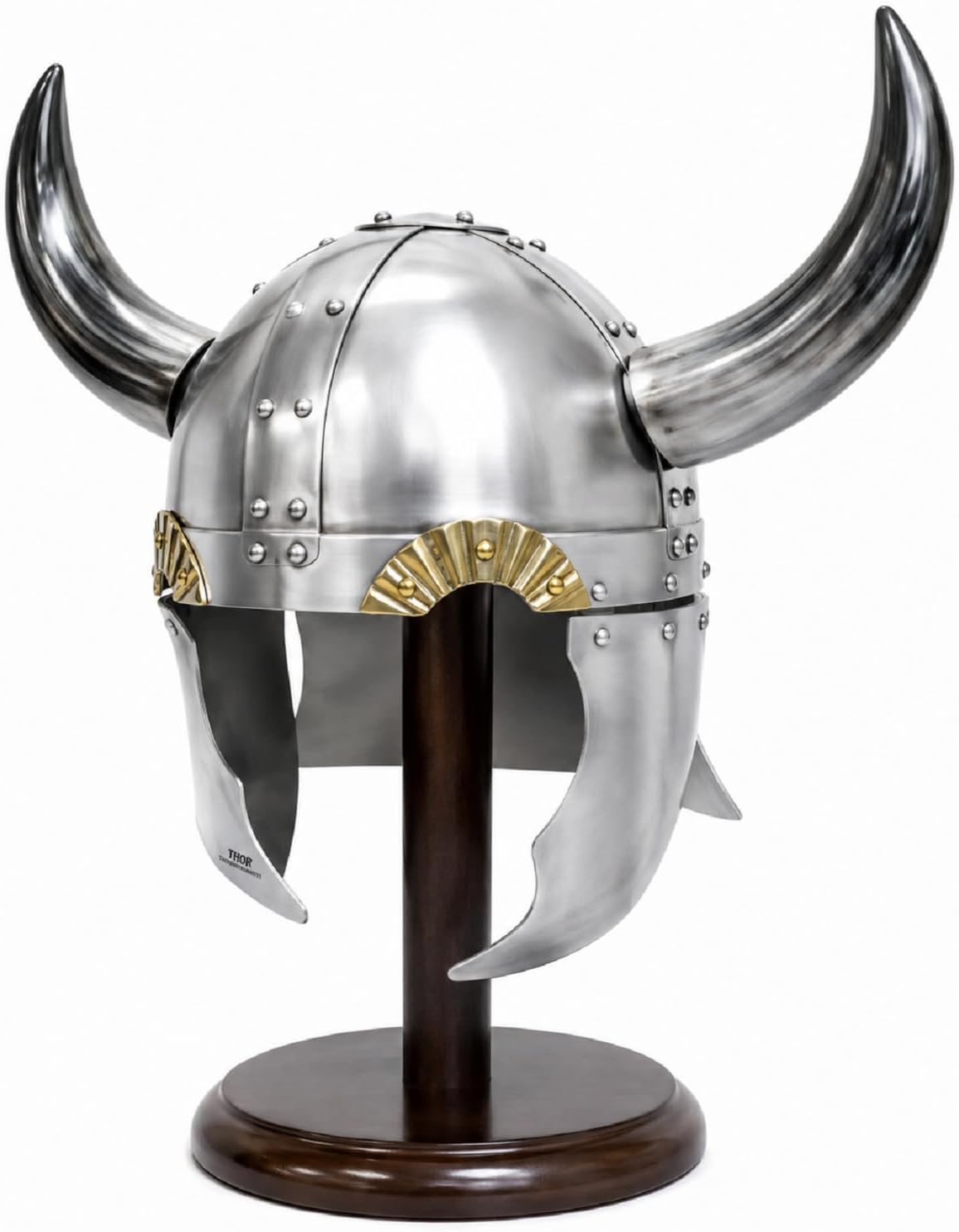 Horned Viking Helmet with Neck & Ear Guards – Wearable Medieval Norse Warrior Helmet, for LARP, Cosplay, Renaissance Fairs, Halloween, historical reenactment