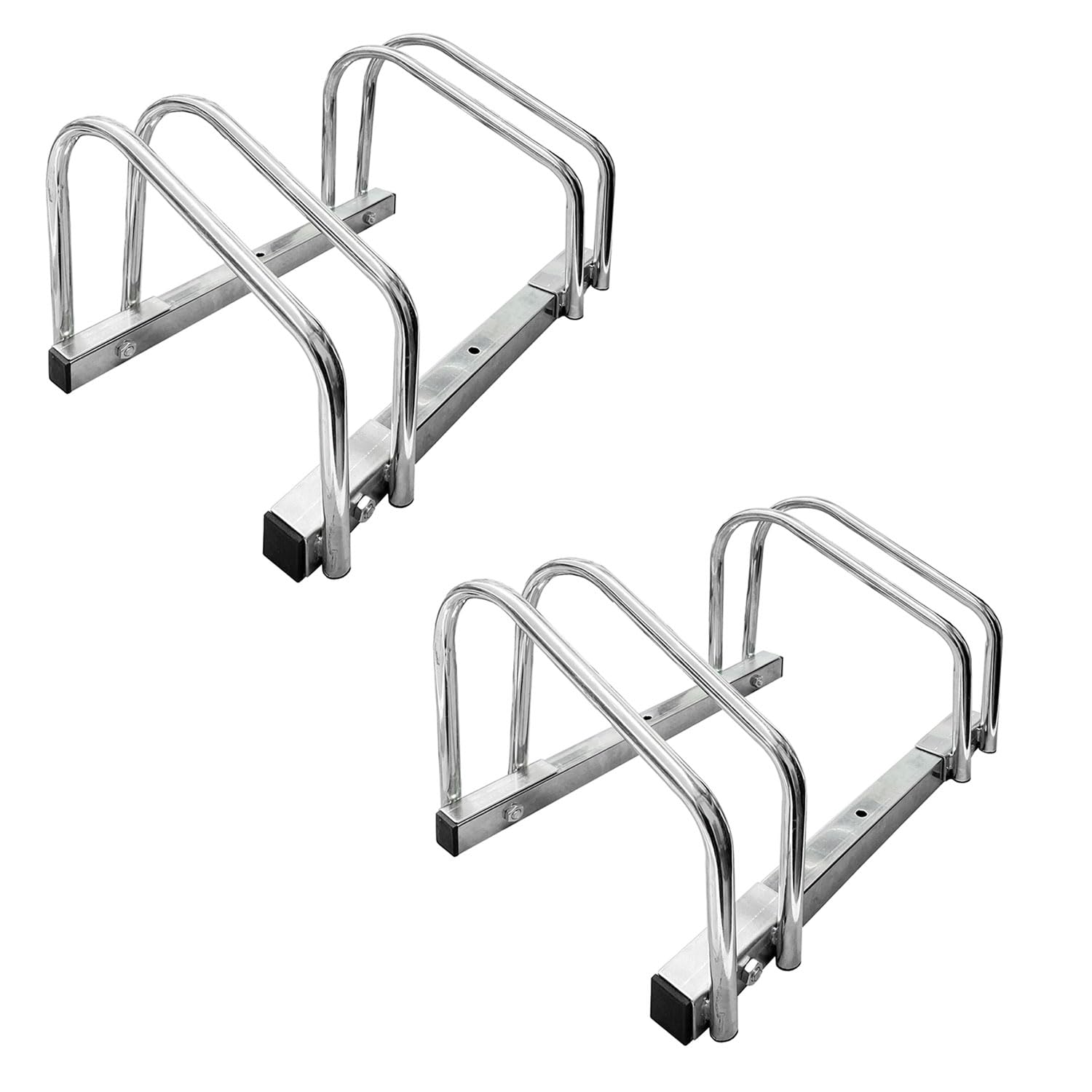 ADO - Rack – Aparcamiento para estacionar 2 Bicicletas en Suelo o Pared | Soporte para aparcar la bicicleta en acero galvanizado (4- Bicicletas)