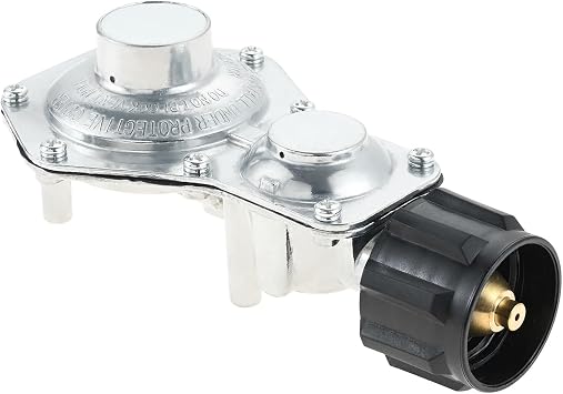 Two-Stage Propane Regulator with QCCType 1 & 3/8" Female NPT- Compatible with RV, Generator, Camp Stove, Gas Grill, Heater | RV Propane Regulator Fits All 5-40LB Propane Tanks