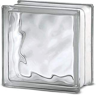 Quality Glass Block 7.5 x 7.5 x 3 Basic Wave Glass Block