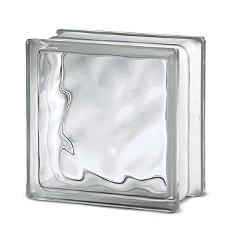 | 7.5x7.5x3 Basic Wave Glass Block | Decorative Glass Brick for Home Walls, Windows, Partitions & Modern Interior Decor