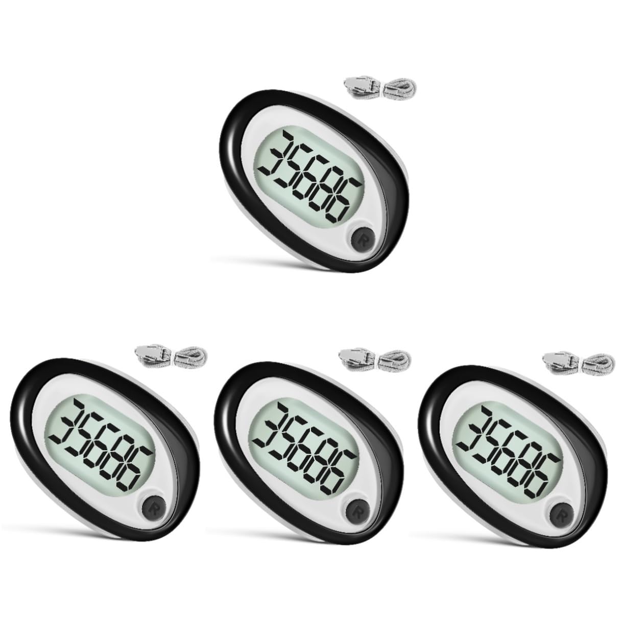 ibasenice Pédomètre Compteur De Pas Portable Podomètre Pas à Pas Comptoir pour Marcher Podomètres Sportifs Podomètre pour Les Pas Et Les Kilomètres De Marche Clips Plastique Black