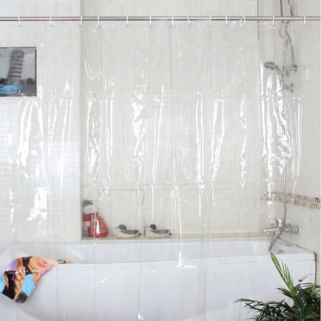ARINAL Cortina de Ducha Transparente PEVA Impermeable baño Ducha habitación partición Cortina baño Cortina (Size : W180xH200cm)