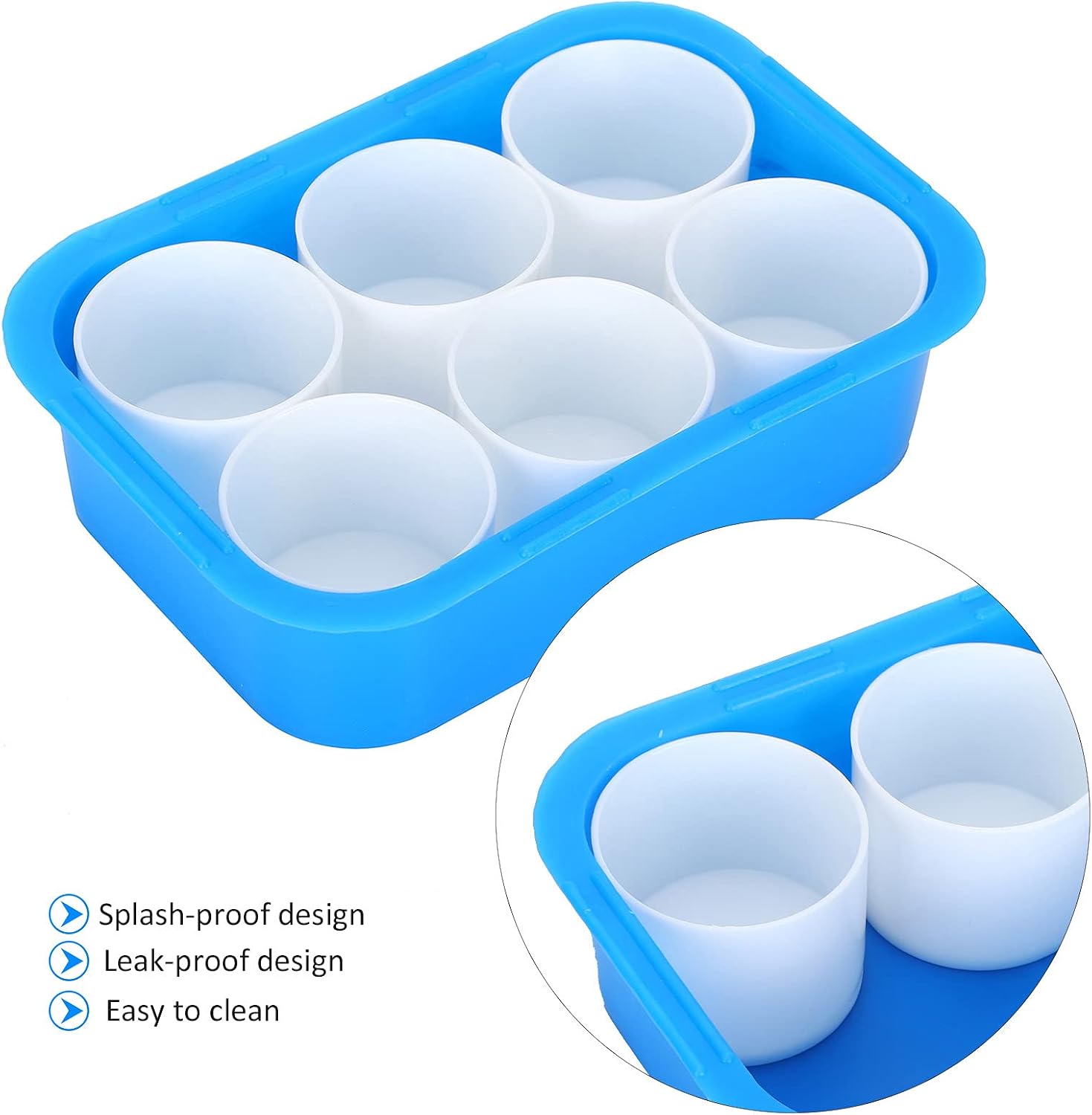 Phefop 6Pcs Reusable Plastic Paint Mixing Cups Splash-Proof Leak-Proof Pigment Mixing Container Multi-Purpose Art Painting Cups for Watercolor Acrylic Gouache