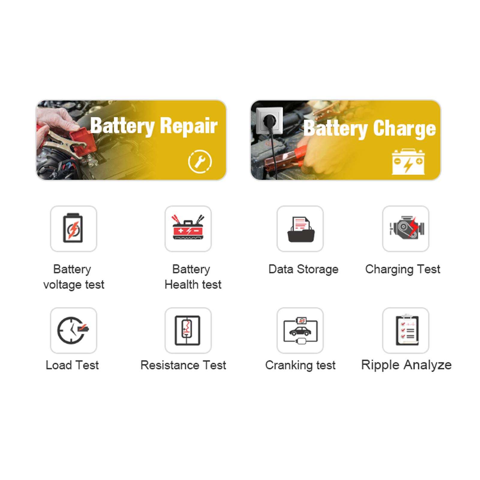 Tester baterii, KW510. Pełna automatyczna 1. 2V 5a. Tester samochodowy Tester akumulatorów Ładowarki Przyskulacyjne Naprawa do automatycznego układu Cranking/System Ładowania