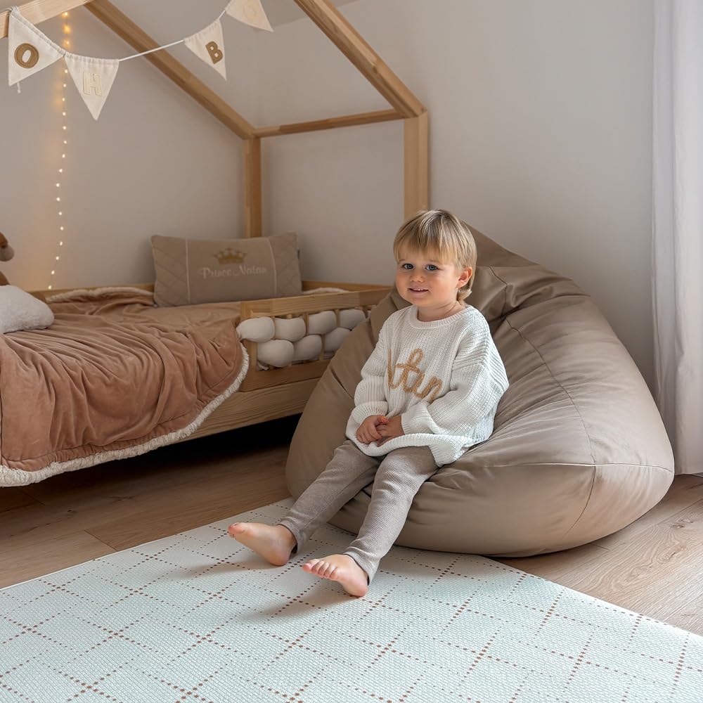 MISIOO Pouf pour enfant - Confortable pour l'extérieur - Pouf d'extérieur pour enfants, parfait pour jouer et se détendre, matériau robuste et imperméable, facile à nettoyer