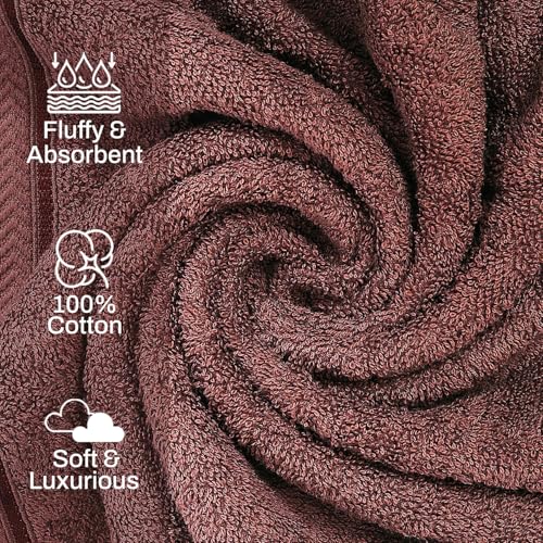 Image of Layers 100% Cotton Gym Towel | 380 GSM Quick Dry & Super Absorbent | Soft, Fade Resistant & Long Lasting | Gym, Yoga, Sports, Travel & Pool | 1 Piece for Men & Women | 50 x 100 cm - Brown