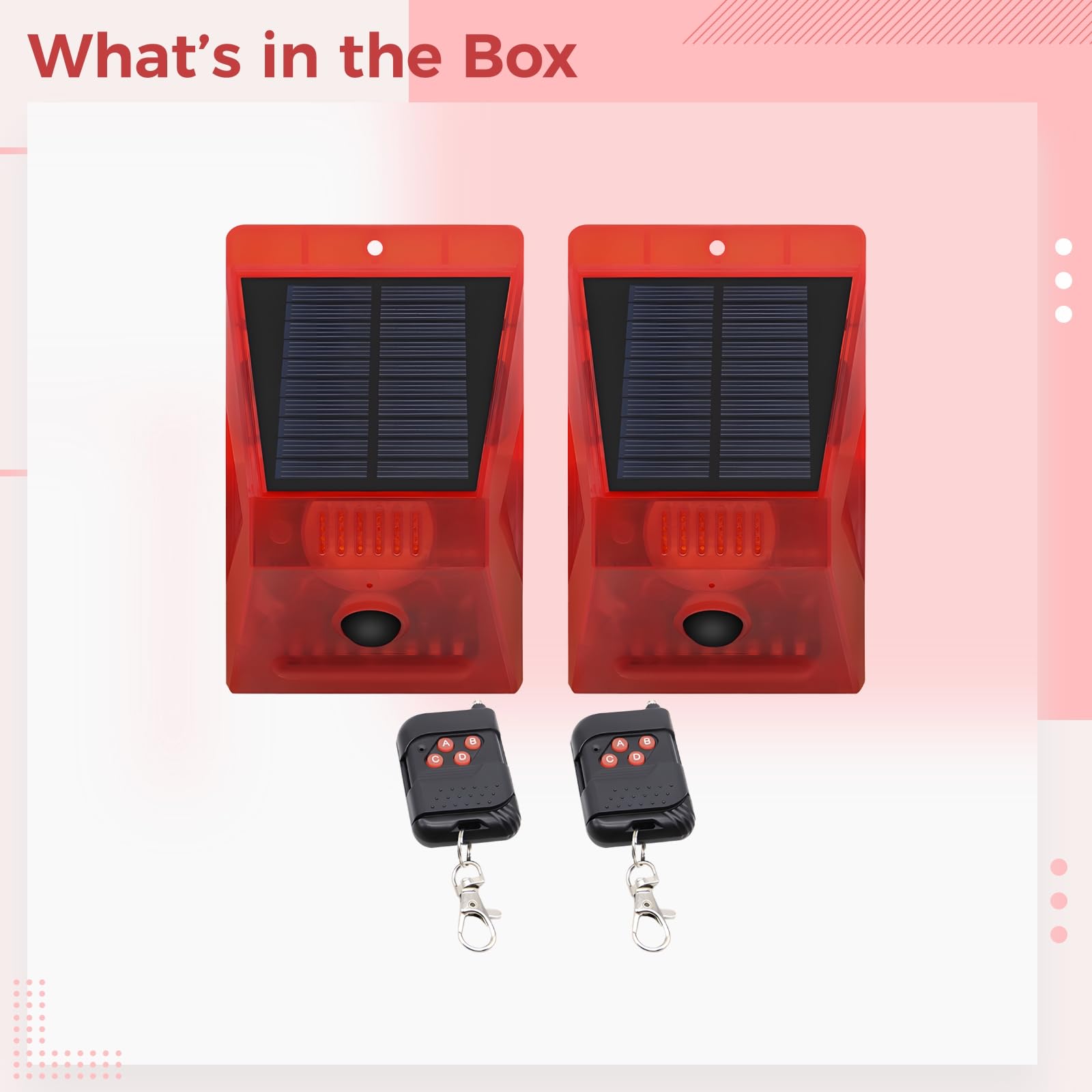 Solarny alarm z czujnikiem ruchu, oświetlenie zewnętrzne, dźwięk 129 dB, miganie LED, wykrywanie 315 cali (8 m), podwójne ładowanie, wodoodporna i pyłoszczelna, ochrona domu, podwórka, garażu