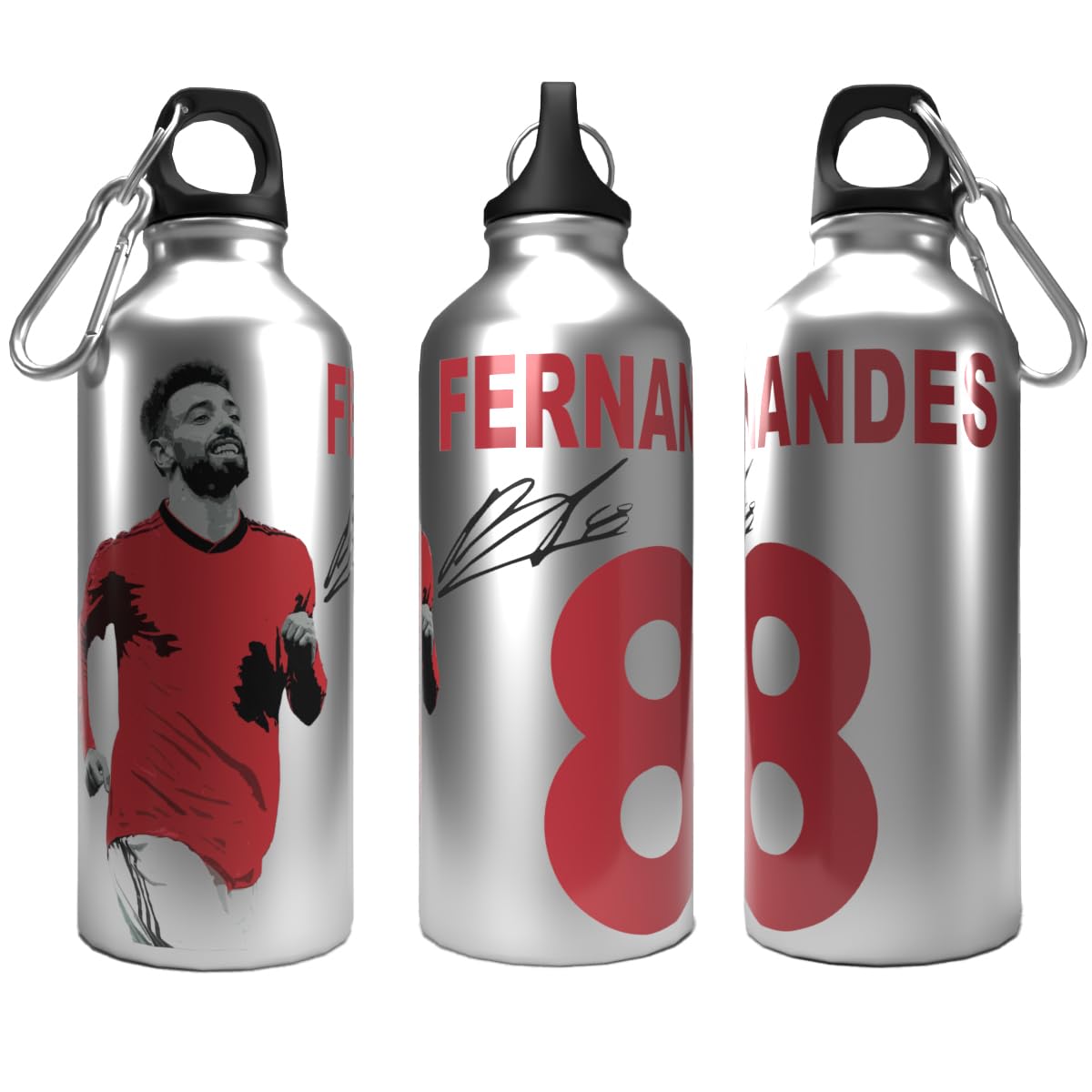 Partisan Multicolour United Bottle Fernandes 2-Lid Aluminium 600Ml Silver